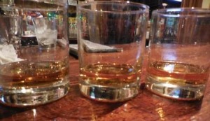 A flight of Irish Whiskey at Rí Rá Irish Pub