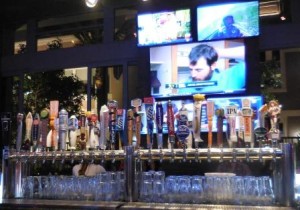 Tilted Kilt at the Linq offers 24 beers on-tap and many TV screens