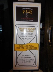 Happy Hours at Todd English P.U.B.