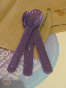 Purple spoons are currently served alongside the Spa Retreat-inspired flavors