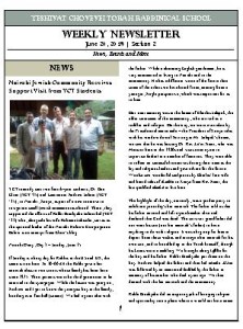 The first section two of the new YCT newsletter