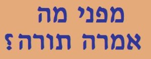 מפני מה אמרה תורה