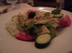 Salad that accompanied my dish