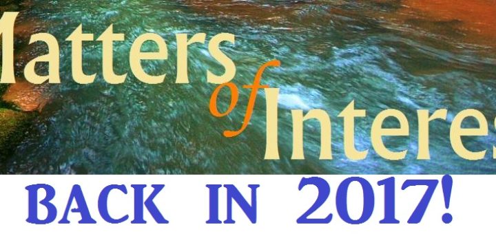 Matters of Interest is coming back for 2017